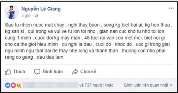 Lê Giang lần đầu lên tiếng sau ồn ào: ‘Ước gì ngủ thật dài để thấy nhẹ lòng và thanh thản’-2