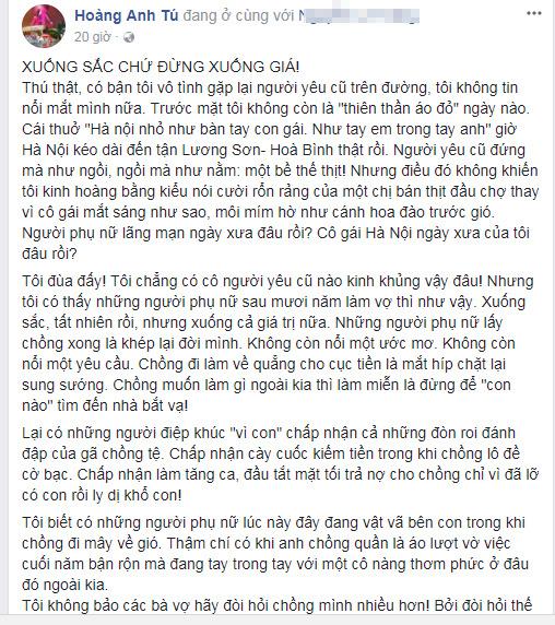 Chị em ngậm ngùi với quan điểm xuống sắc chứ đừng xuống giá của nhà văn Hoàng Anh Tú-1