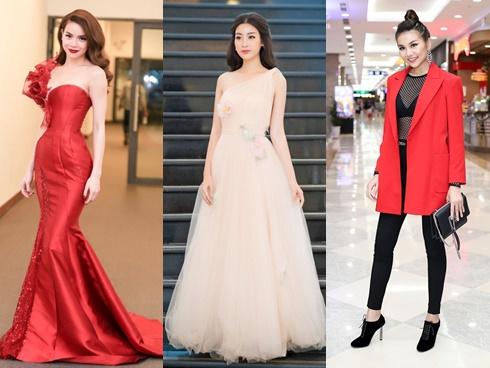 Cùng diện tông đỏ nhưng đối nghịch style, Hồ Ngọc Hà - Thanh Hằng nổi nhất thảm đỏ