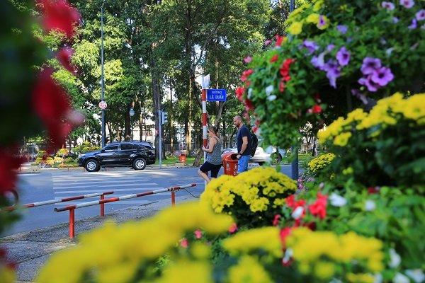 Đường phố trung tâm TPHCM rực rỡ chào đón năm mới-6