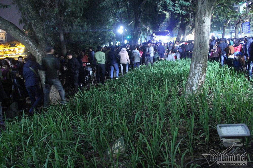 Vườn hoa hồ Gươm bị san phẳng sau đêm giao thừa-1