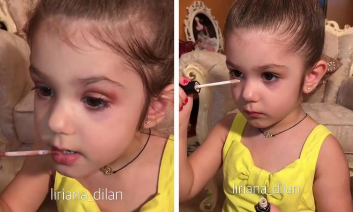 Bé gái 3 tuổi trang điểm chuyên nghiệp gây tranh cãi trên mạng xã hội-1