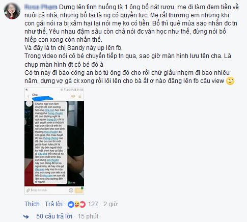 Nghi vấn Sandy Bích Ngọc bịa chuyện con gái bị cha ruột xâm hại còn nhắn tin cảm ơn con cho ba khoái cảm-2