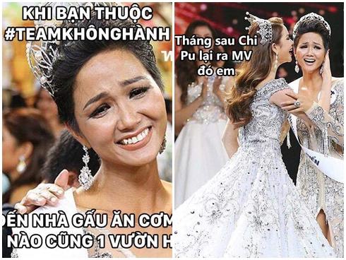 Đăng quang Hoa hậu Hoàn vũ, H’Hen Niê vượt mặt Hoàng Thuỳ thành 'thánh ảnh chế'