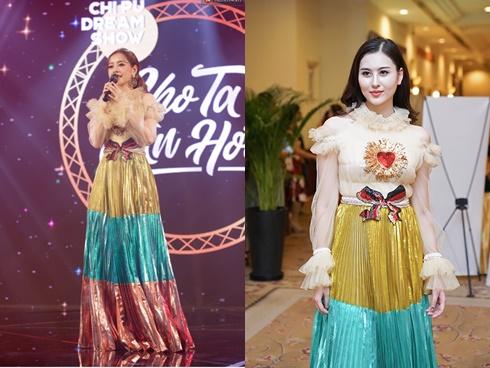 Bạn có nhận ra sự giống nhau kỳ lạ giữa bộ cánh siêu vòng 1 của Chi Pu và đầm của Heidi Klum?-8