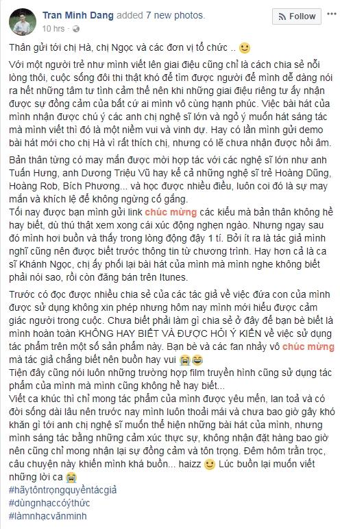 Khánh Ngọc, Hồ Ngọc Hà khẳng định không liên quan khi bị tố sử dụng ca khúc vướng bản quyền-1