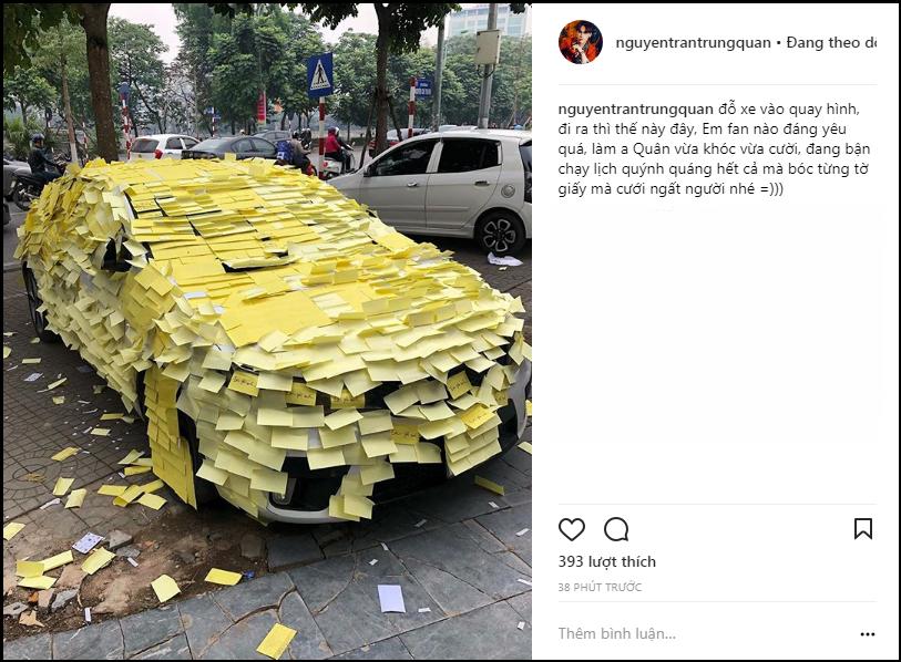 Ghen tuông với Nhã Phương, fan cuồng dán giấy đầy xe của Nguyễn Trần Trung Quân để tỏ tình-8