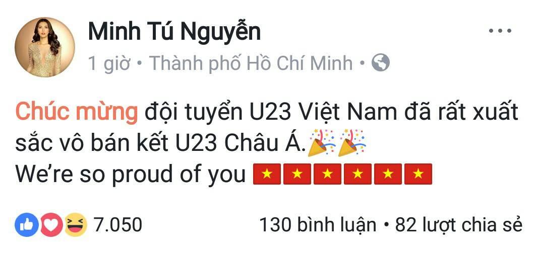 Huyền My cùng dàn sao Việt tưng bừng ăn mừng chiến thắng của U23 Việt Nam-8