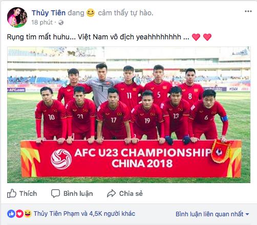 Huyền My cùng dàn sao Việt tưng bừng ăn mừng chiến thắng của U23 Việt Nam-11