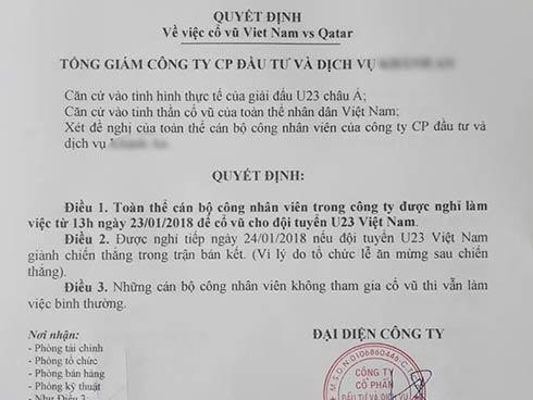 'Ông sếp của năm': Quyết định cho nhân viên toàn công ty nghỉ để cổ vũ bóng đá