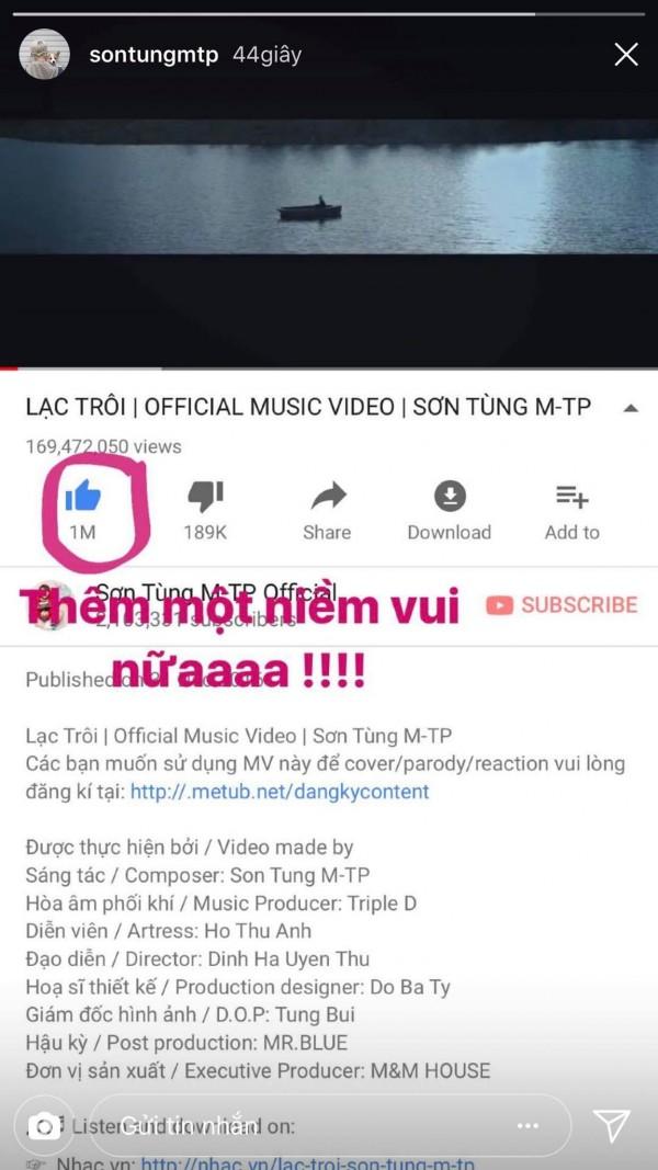 Trước thềm nghi vấn tung ‘hàng’ mới, Sơn Tùng khoe chiến tích MV gần bằng TWICE, SNSD-1