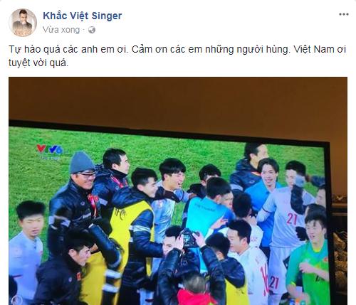 Loạt sao Việt hét khản cổ khi U23 Việt Nam tiến thẳng vào chung kết U23 châu Á-14