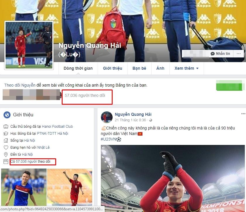 Facebook tiền vệ Quang Hải tăng 40.000 follower chỉ 2 tiếng sau trận bán kết thế kỷ-1