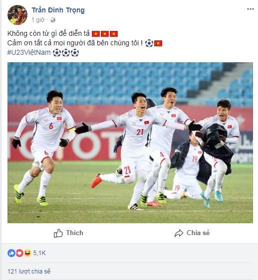 Hạ gục U23 Qatar, các anh hùng của U23 Việt Nam liên tục gửi lời cảm ơn người hâm mộ-4