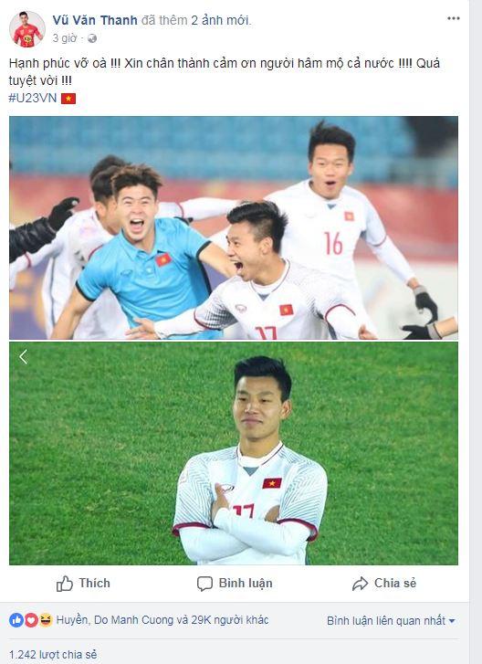 Hạ gục U23 Qatar, các anh hùng của U23 Việt Nam liên tục gửi lời cảm ơn người hâm mộ-6