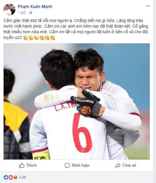 Hạ gục U23 Qatar, các anh hùng của U23 Việt Nam liên tục gửi lời cảm ơn người hâm mộ-9