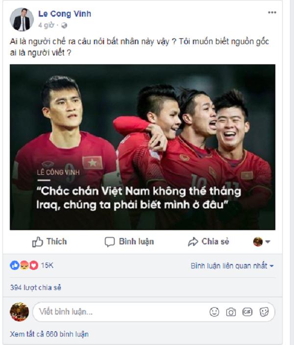 Bị vu khống coi thường U23 Việt Nam, Công Vinh vướng tin đồn ác nhất làng giải trí tuần qua-1