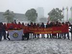 Bất chấp tuyết rơi dày đặc, cổ động viên U23 Việt Nam chưa bao giờ sung đến thế!