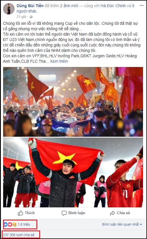 Chỉ sau 3 ngày, thủ môn Bùi Tiến Dũng trở thành Facebooker đình đám nhất Việt Nam: 2,5 triệu lượt follow-3