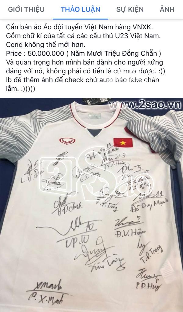 Rao bán áo có toàn bộ chữ ký của U23 Việt Nam với giá 50 triệu đồng, một cư dân mạng bị sỉ nhục-1