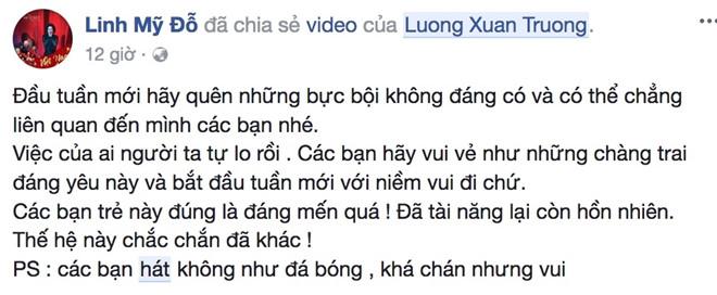 Diva Mỹ Linh chê khéo boygroup U23 Việt Nam đá bóng hay nhưng hát chán-1