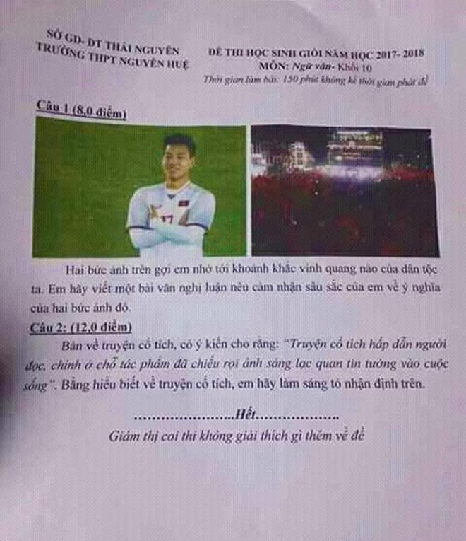 Dáng đứng huyền thoại của Văn Thanh được tái hiện trong đề thi học sinh giỏi môn Ngữ Văn-1
