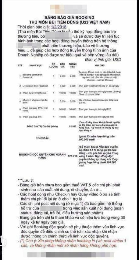 Người trong cuộc nói gì về vụ báo giá quảng cáo thủ môn Tiến Dũng?-2