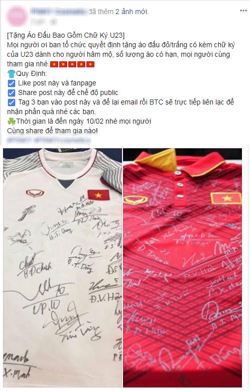 Duy Pinky lại khiến người hâm mộ ‘phát cuồng’ khi tặng áo có chữ ký của đội tuyển U23 Việt Nam-1