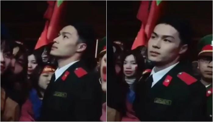 Dân mạng truy lùng danh tính chàng cảnh sát điển trai trong lễ đón U23 tại Nghệ An-1