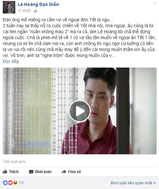 Đạo diễn Lê Hoàng: ‘Đàn ông mở miệng cấm vợ về ngoại đón Tết là ngu’-1