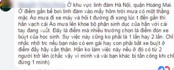Hà Nội: Xôn xao sự xuất hiện của kẻ biến thái chuyên rình rập những cô gái trẻ để sàm sỡ-3