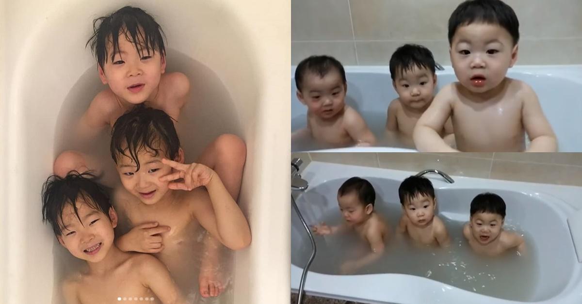 Sao Hàn 4/2: Bộ ba nhí Daehan Minguk Manse khoe ảnh tắm bồn cực yêu-2
