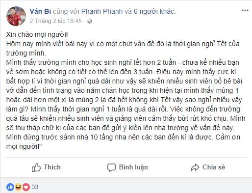 Sinh viên gây bão khi kêu gọi ký tên phản đối cho nghỉ Tết quá dài-1