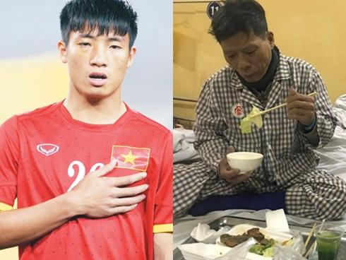 Trung vệ Bùi Tiến Dũng nghẹn ngào nhắn nhủ đấng sinh thành: 'Cha ơi có con ở đây rồi. Cha mau khỏe để về với anh em con'