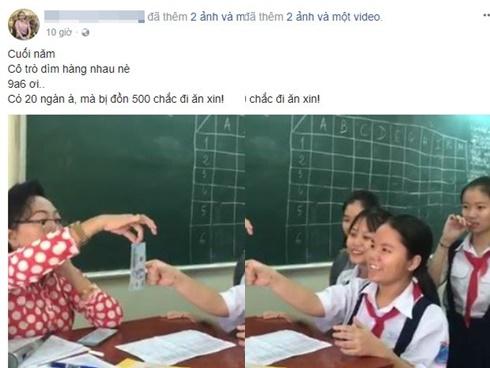 Cô giáo Sài Gòn mừng tuổi học trò kiểu 'thả tiền sang chảnh'