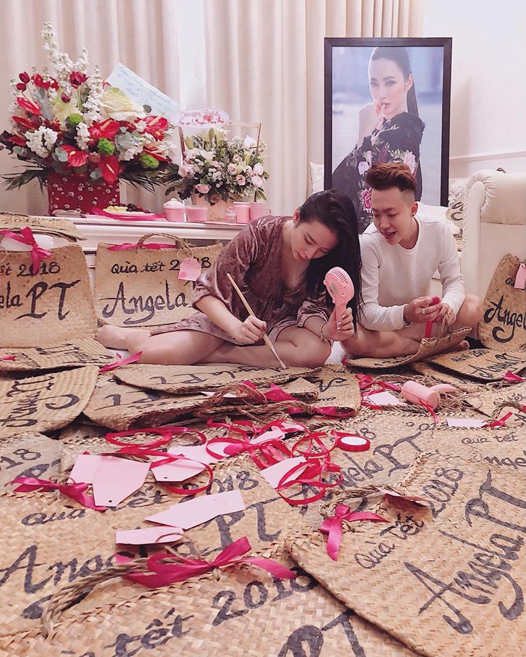 Tin sao Việt: Angela Phương Trinh trổ tài bé đảm thiết kế quà tết cho người thân-1