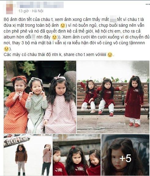 Chết cười với bộ ảnh mẫu nhí chụp ảnh Tết mà hờn dỗi từ đầu đến cuối, mặt bí xị như mất Tết-1