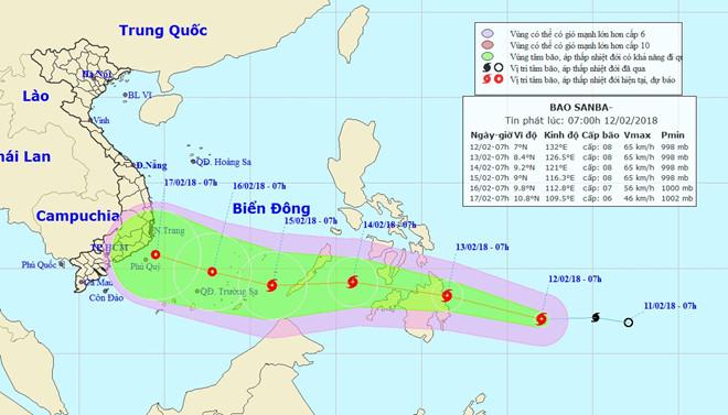 Bão mạnh cấp 8 hướng thẳng vào Biển Đông-1