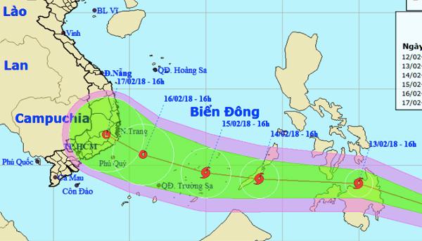 Dự báo thời tiết 13/2: Bão Sanba vào Biển Đông 30 Tết-1