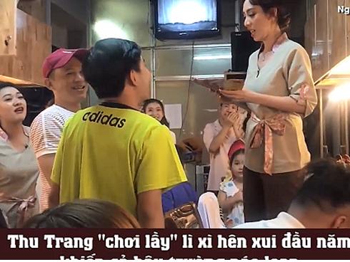 Thu Trang náo loạn hậu trường bằng màn lì xì hên xui 'cực lầy'