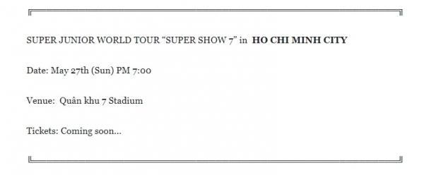 Xôn xao tin world tour của Super Junior sẽ ‘hạ cánh’ SVĐ Quân khu 7 vào tháng 5-1