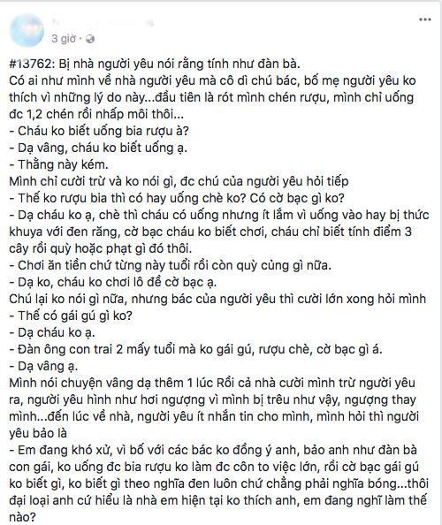 Không rượu chè, cờ bạc, gái gú, nam thanh niên bị cả nhà bạn gái chê như đàn bà-1