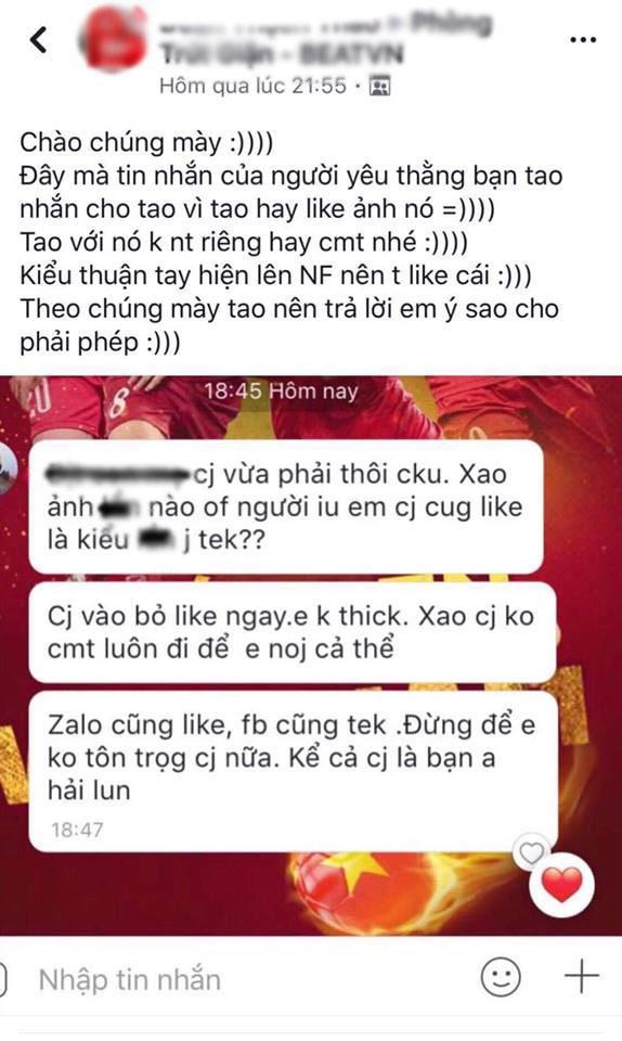 Chỉ vì lỡ tay like ảnh bạn nam, cô gái bị Thánh ghen dằn mặt, chửi không tiếc lời-1