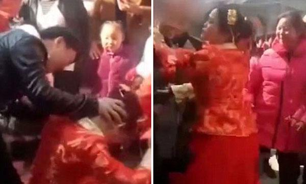 Bị ép quỳ lạy mẹ chồng, cô dâu tát liên tiếp vào mặt khách mời-1