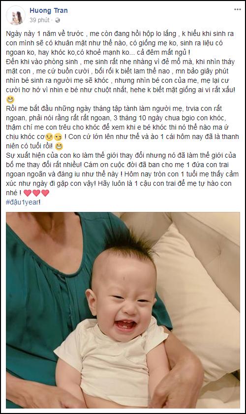 Chẳng giống những bà mẹ khác, bà xã Việt Anh cười hơ hớ trong khoảnh khắc nhìn thấy con trai vì nhìn giống chuột nhắt-1