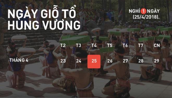 Giỗ Tổ Hùng Vương năm 2018 được nghỉ mấy ngày?-1