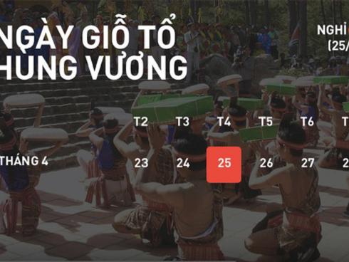 Giỗ Tổ Hùng Vương năm 2018 được nghỉ mấy ngày?