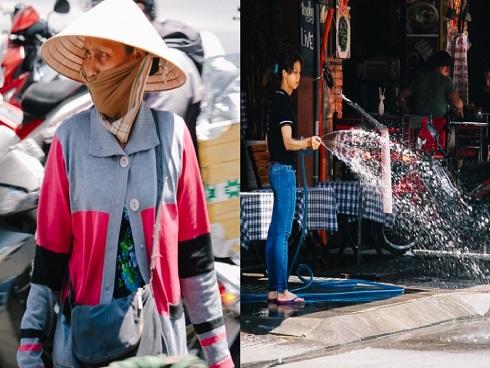 Sài Gòn dưới cái nắng đỉnh điểm 37 độ C: Người dân trùm kín mít ra đường, phun nước thường xuyên để giảm nhiệt