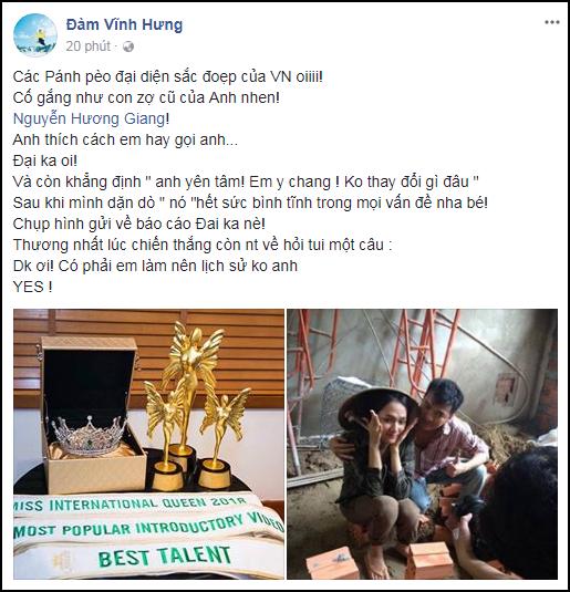 Đàm Vĩnh Hưng bất ngờ công khai Hoa hậu Chuyển giới Hương Giang Idol là vợ cũ-1