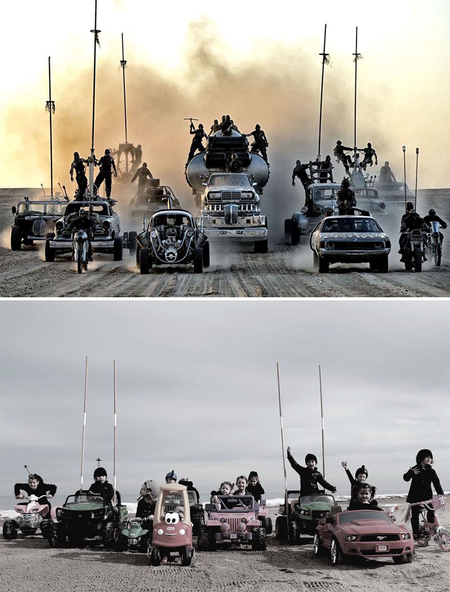 Loạt ảnh nhái cảnh nổi tiếng trong phim đoạt Oscar của 3 cô bé-5